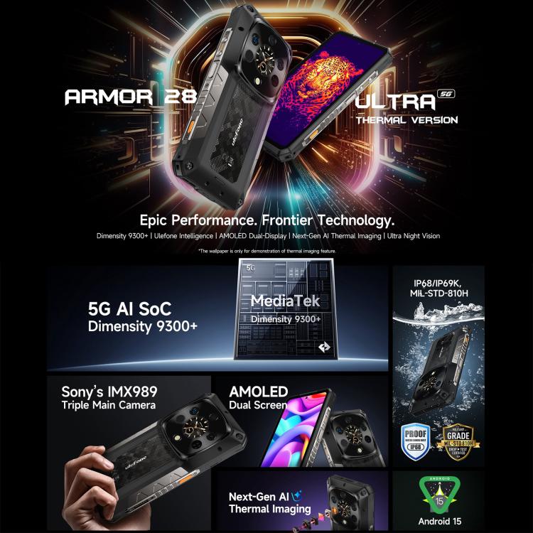 Ulefone Armor 28 UltraThermal Teléfono 16GB+1TB 5G Batería by Ulefone