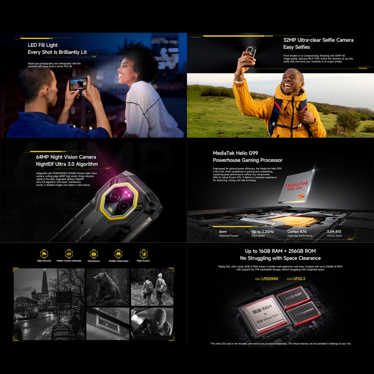 Ulefone Armor Mini 20 Teléfono Resistente 8GB+256GB IP68 4G by Ulefone