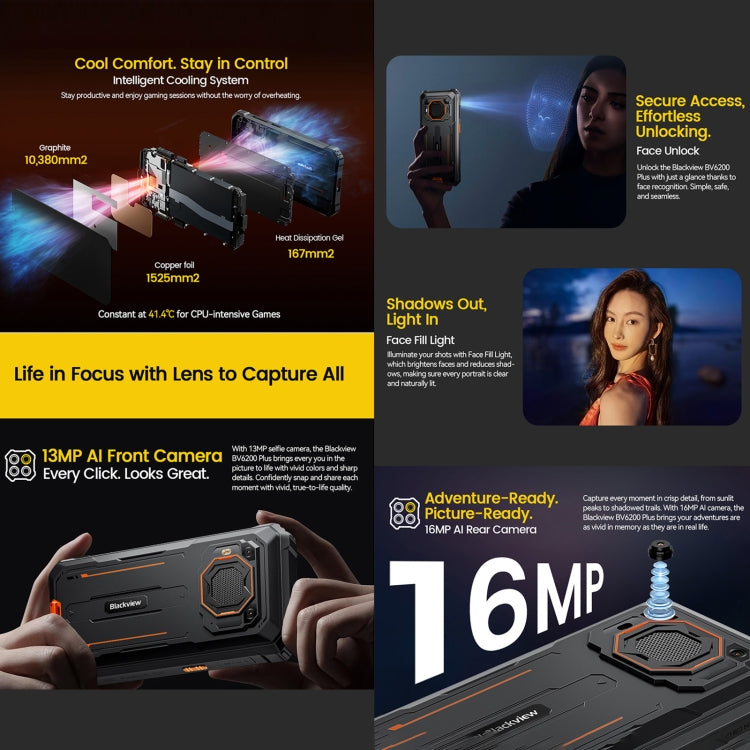 Blackview BV6200 Plus Teléfono Inteligente 8GB+256GB IP68 by Blackview