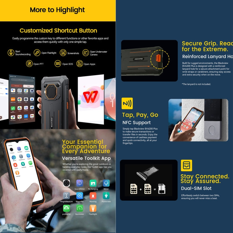 Blackview BV6200 Plus Teléfono Inteligente 8GB+256GB IP68 by Blackview