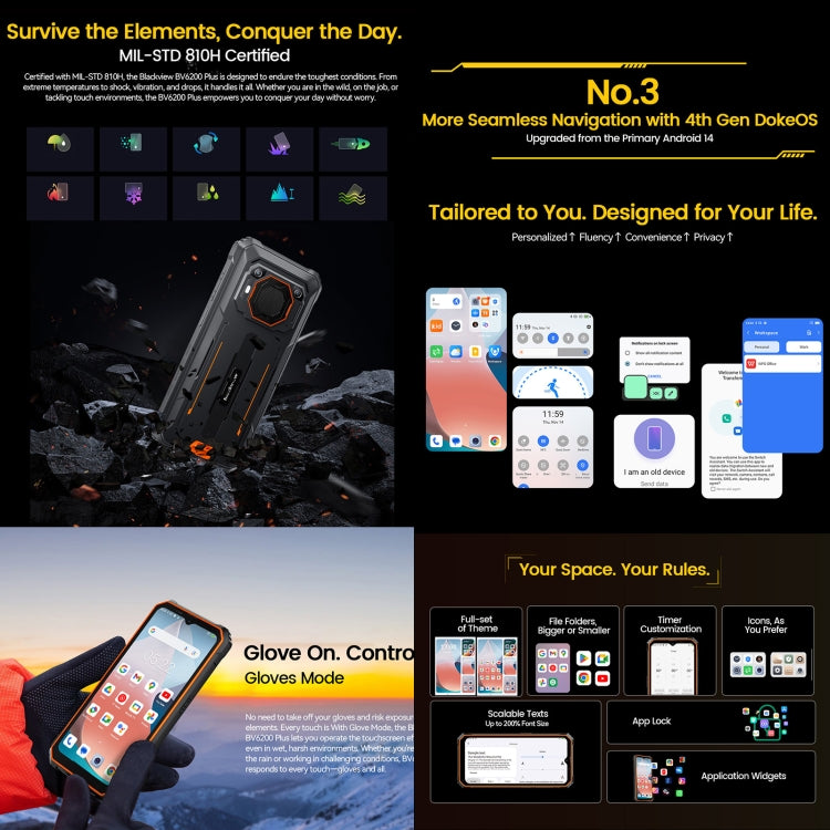 Blackview BV6200 Plus Teléfono Inteligente 8GB+256GB IP68 by Blackview
