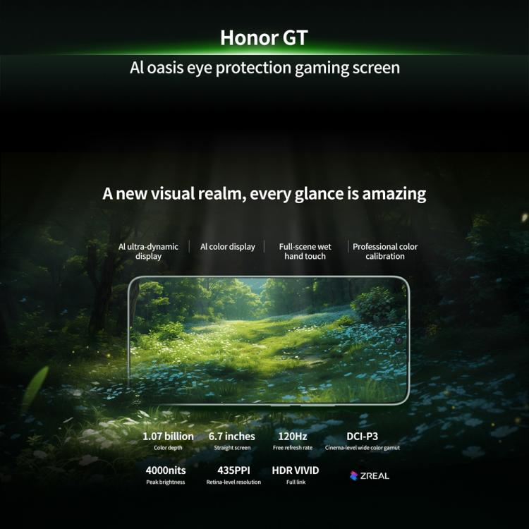Honor GT, 12 GB + 512 GB, Smartphone 6,7 Pulgadas, 5G, Snapdragon 8 Gen 3, Huella Dactilar en Pantalla