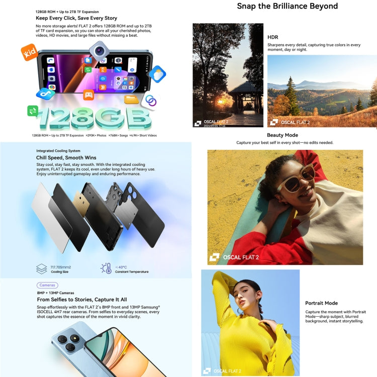 Blackview Oscal FLAT 2 Smartphone 4GB+128GB 6,6 Pulgadas 4G by Blackview