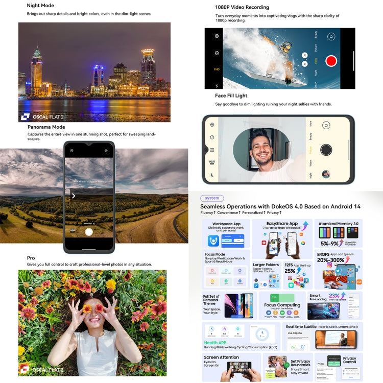 Blackview Oscal FLAT 2 Smartphone 4GB+128GB Android 14 4G
