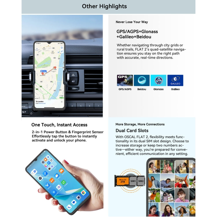 Blackview Oscal FLAT 2 Smartphone 4GB+128GB 6,6 Pulgadas 4G by Blackview