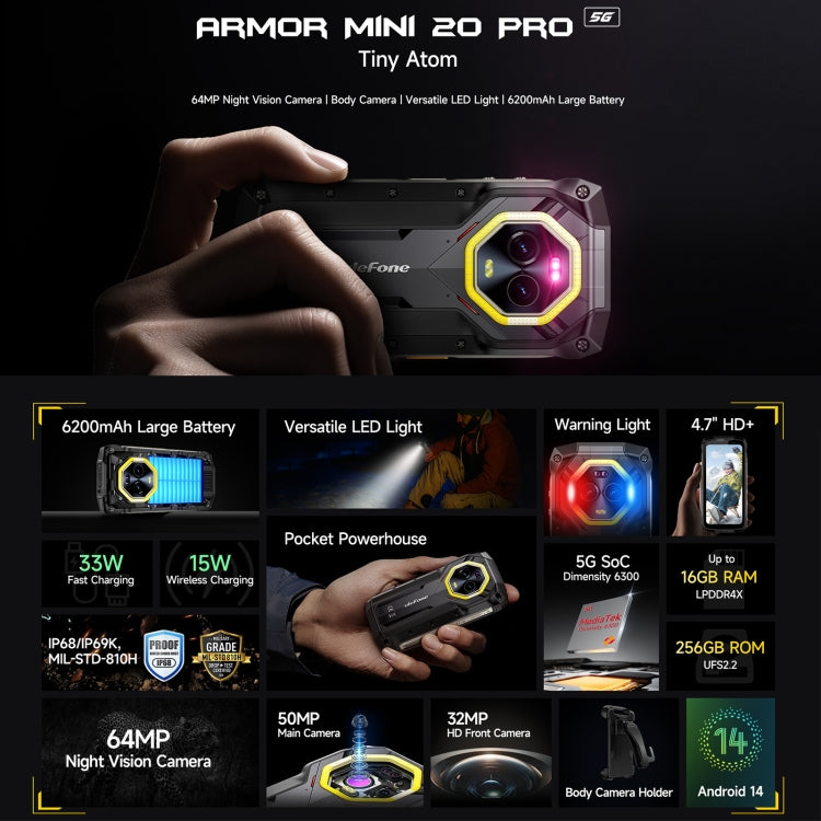 Ulefone Armor Mini 20 Pro Teléfono Inteligente 8GB+256GB 5G by Ulefone