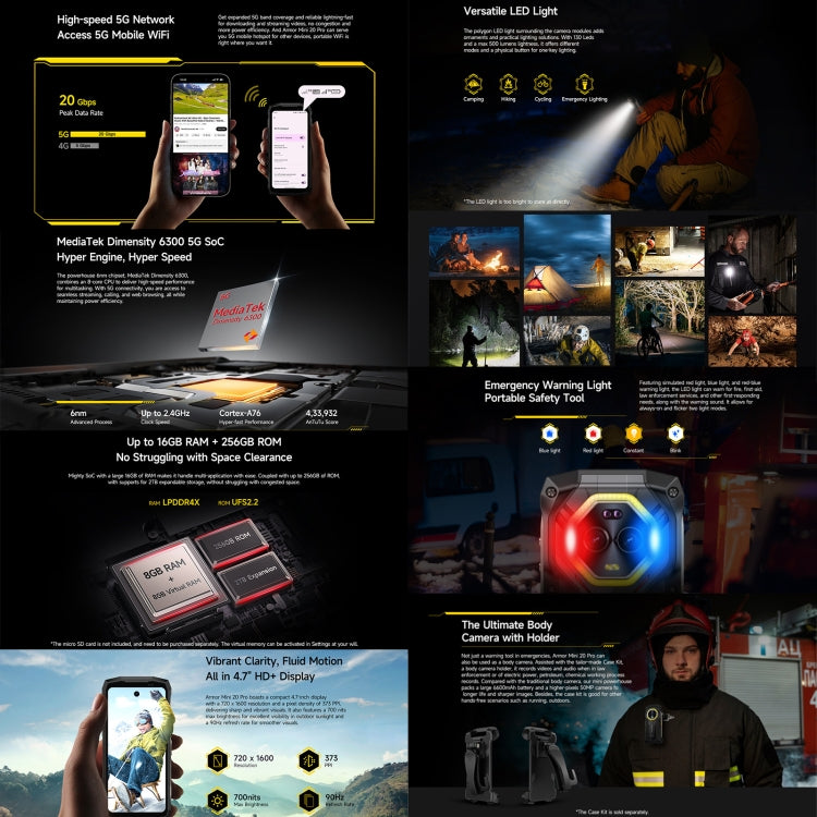 Ulefone Armor Mini 20 Pro Teléfono Inteligente 8GB+256GB 5G by Ulefone