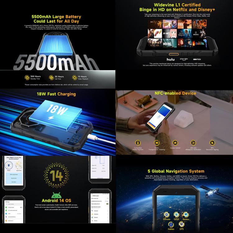 Ulefone Teléfono Armor X32 Pro 5G 8GB+256GB Visión Nocturna by Ulefone