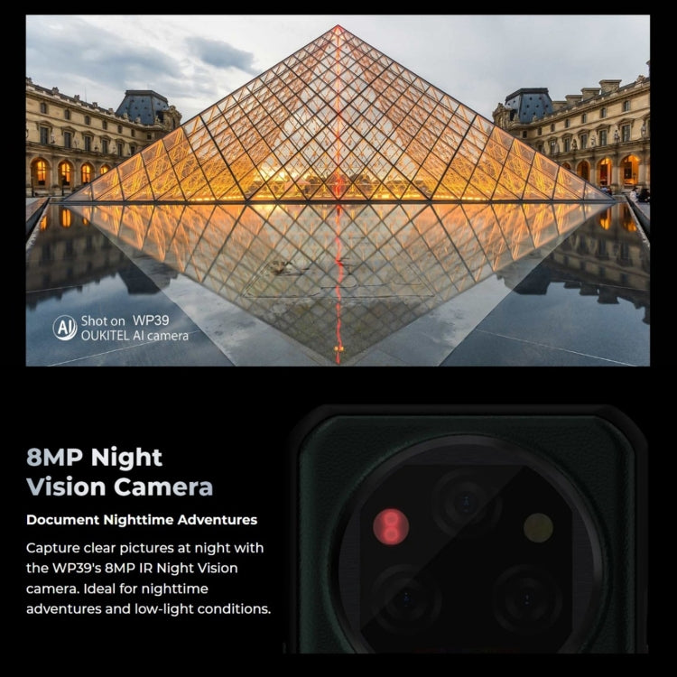 Teléfono robusto Oukitel WP39 Pro 5G, 6 GB + 256 GB, visión nocturna, identificación de huellas dactilares, MediaTek Dimensity 6100+ Octa Core de 6,6 pulgadas, NFC, OTG, red: 5G, WP39 5G