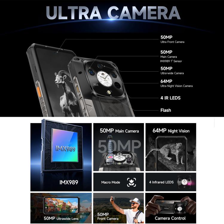 Ulefone Armor 28 Pro Teléfono Resistente 16GB+512GB Batería de 10600mAh 5G NFC