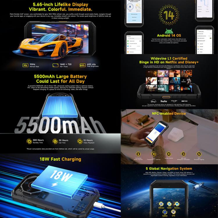 Ulefone Armor X32 Teléfono 8GB+256GB Visión Nocturna 4G by Ulefone