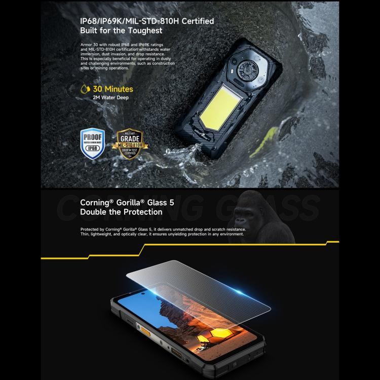 Ulefone Armor 30 12GB+512GB Teléfono Rugerizado Visión Nocturna IP68 6.95 Pulgadas 4G