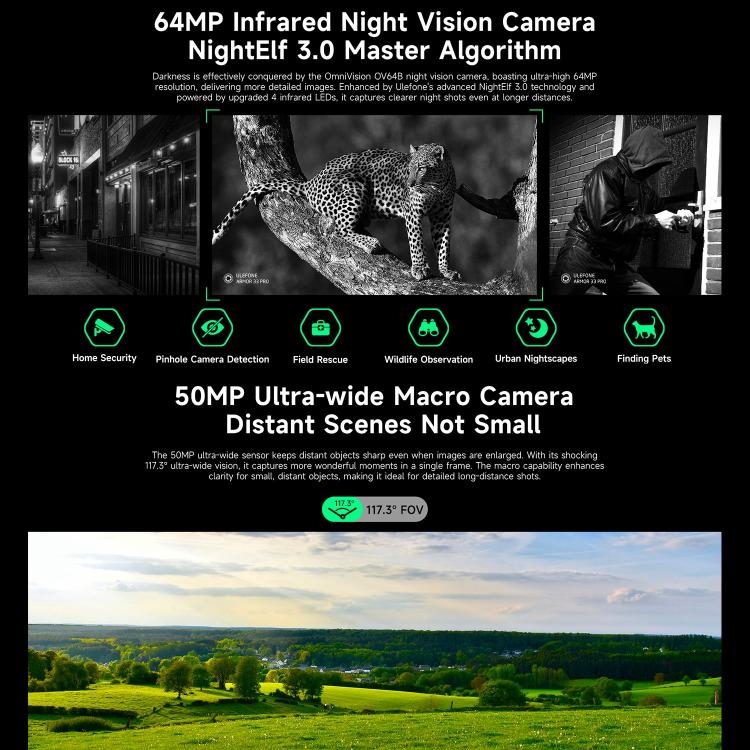 Ulefone Armor 33 Pro Phone 16GB+512GB Night Vision 5G by Ulefone