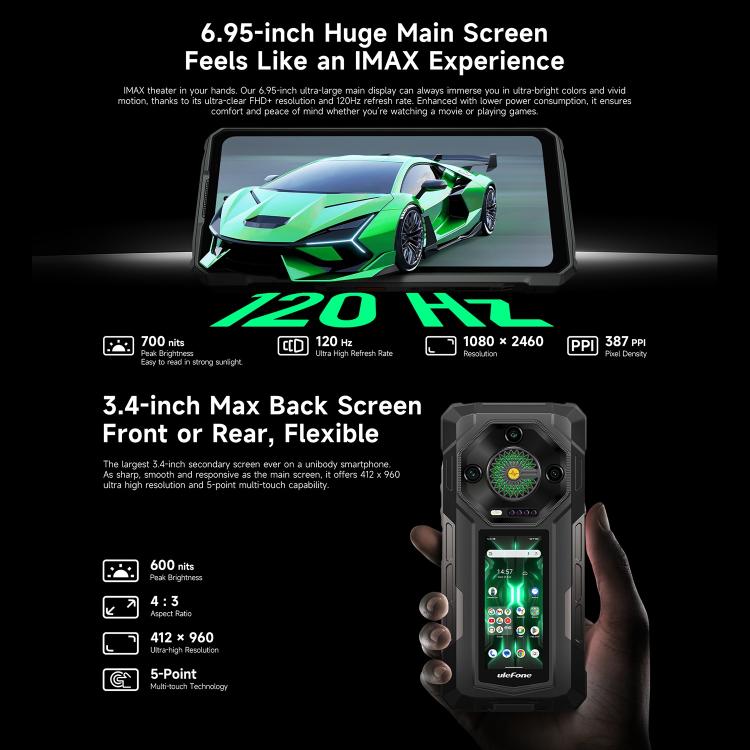 Ulefone Armor 33 Pro Phone 16GB+512GB Night Vision 5G by Ulefone
