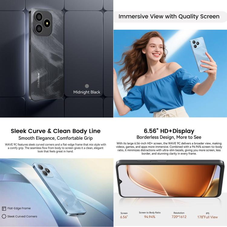 Blackview WAVE 9C Smartphone 4GB+128GB 6.56 Pulgadas 4G by Blackview