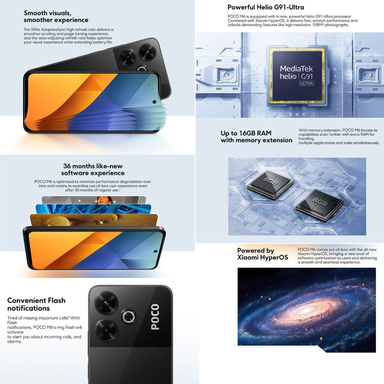 Xiaomi POCO M6 8GB+256GB, Pantalla 6,79 Pulgadas, 4G, NFC