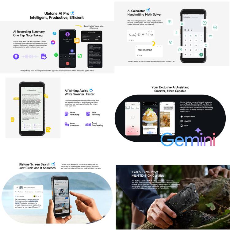 Ulefone RugKing Rugged Phone 8GB+256GB IP68 Android15 4G
