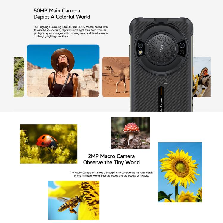 Ulefone RugKing Rugged Phone 8GB+256GB IP68 Android15 4G