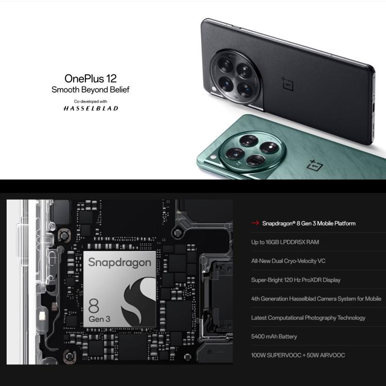 OnePlus 12 5G Teléfono 12GB+256GB Huella En Pantalla by OnePlus