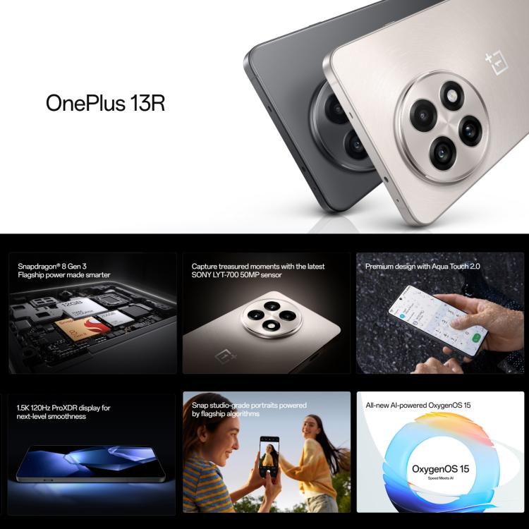 OnePlus 13R 5G Smartphone 12GB+256GB Huellas En Pantalla by OnePlus