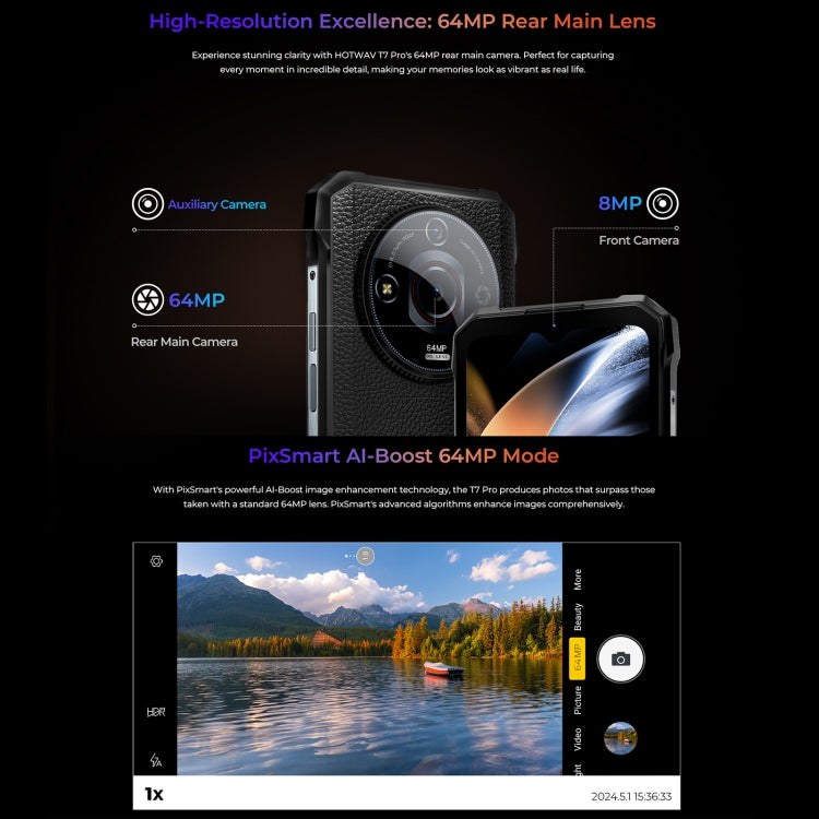 HOTWAV T7 Teléfono Resistente 6GB+256GB 6280mAh 4G Android 13