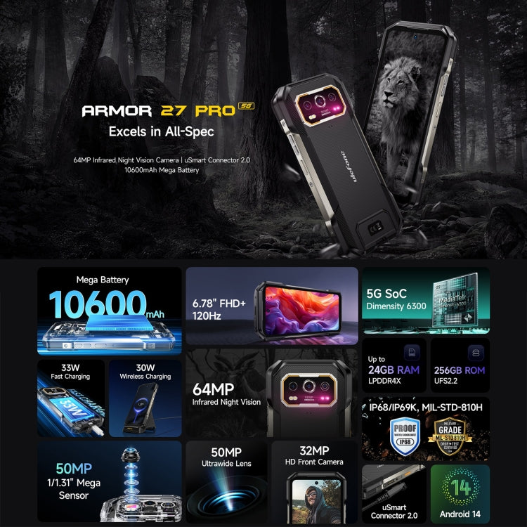 Ulefone Armor 27 Pro Teléfono 12GB+256GB Visión Nocturna by Ulefone