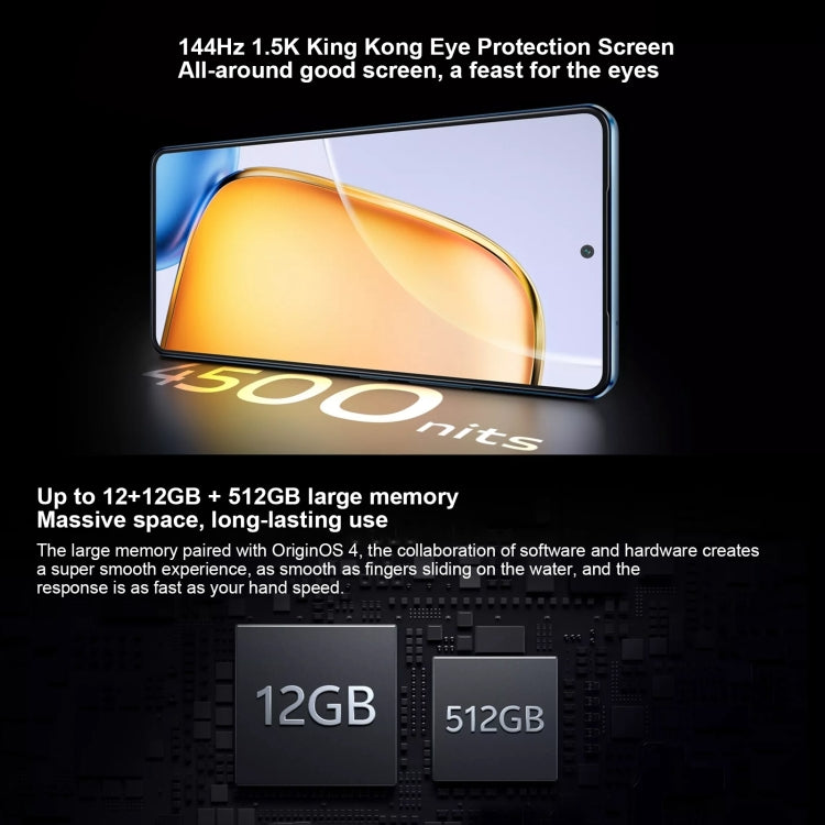 vivo Y200 GT Smartphone, 12 GB+256 GB, 5G, Cámara Dual 50MP, Pantalla 6,78 pulgadas, Snapdragon 7 Gen 3