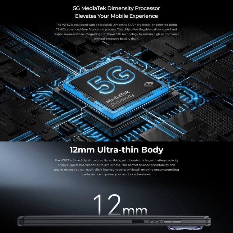 Oukitel WP52 5G Teléfono Rugoso 4GB+256GB 6,6 Pulgadas by OUKITEL