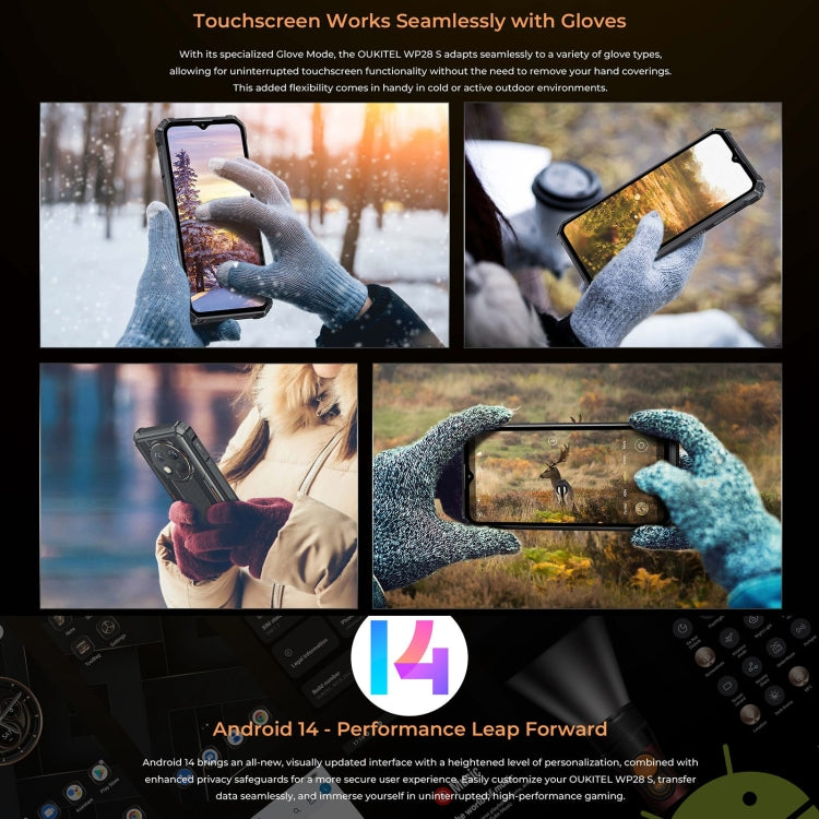 Oukitel WP28 S Teléfono Robusto 4 GB + 128 GB, 10600 mAh, IP68/IP69K, 4G, Unisoc T606