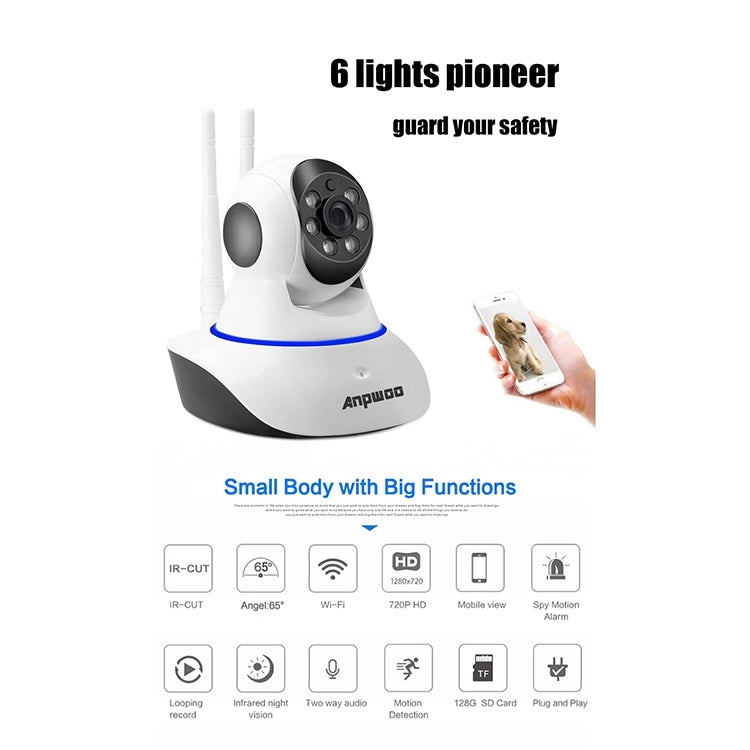 Anpwoo AP001 Cámara IP WiFi 1MP 720P Detección De Movimiento Compacta