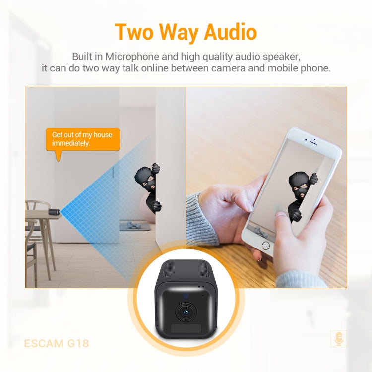 ESCAM G18 Cámara IP WiFi Batería Recargable Para Seguridad Del Hogar