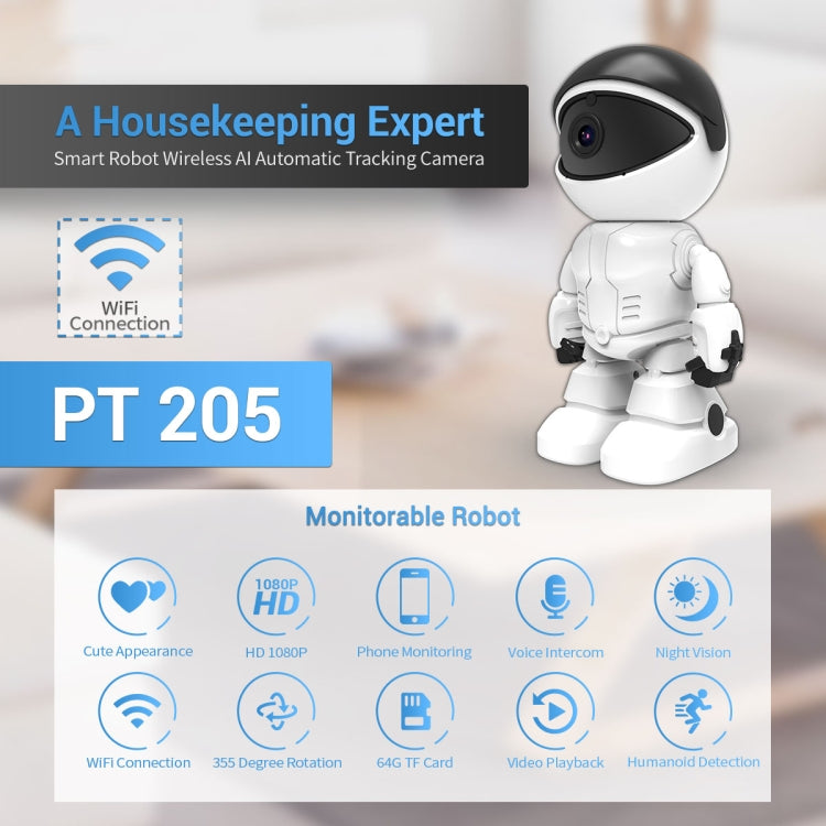 ESCAM PT205 Cámara IP WiFi HD 1080P Detección de Movimiento Avanzada