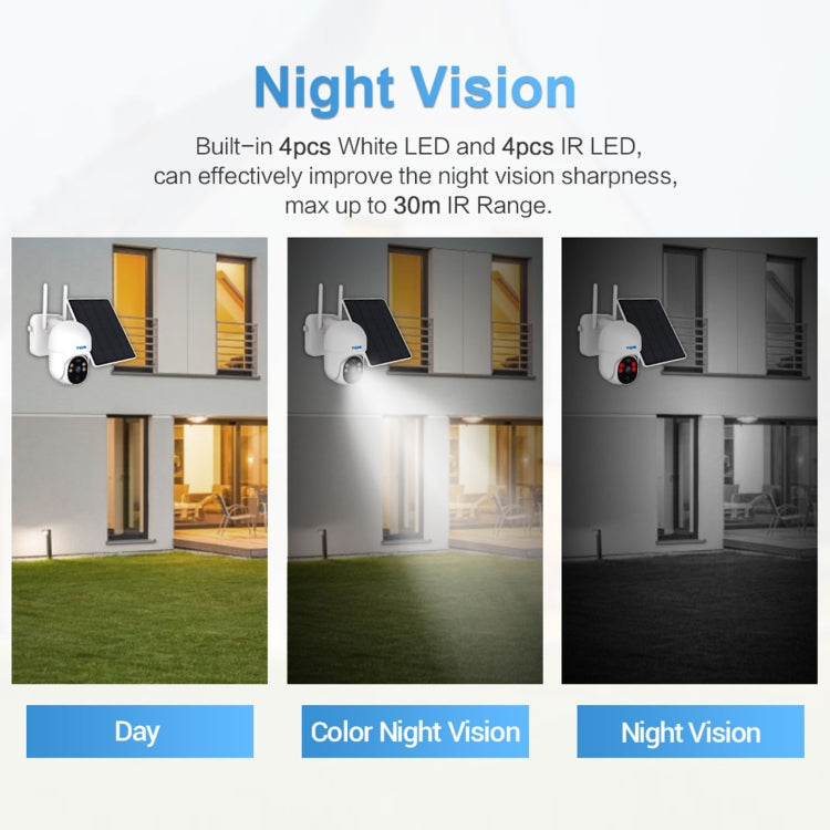 ESCAM QF255 Cámara Solar WiFi 2MP Detección PIR Exterior HD Resistente