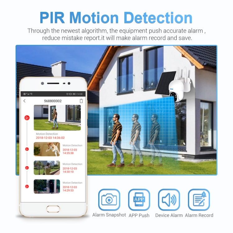 ESCAM QF255 Cámara Solar WiFi 2MP Detección PIR Exterior HD Resistente