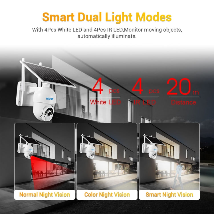 Escam QF450 HD Cámara IP 4G Energía Solar 128GB TF