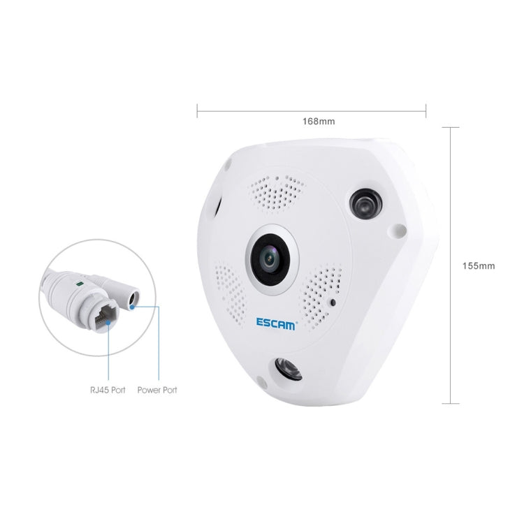 Escam Shark QP180 Camara IP Lente Ojo De Pez 360 Grados