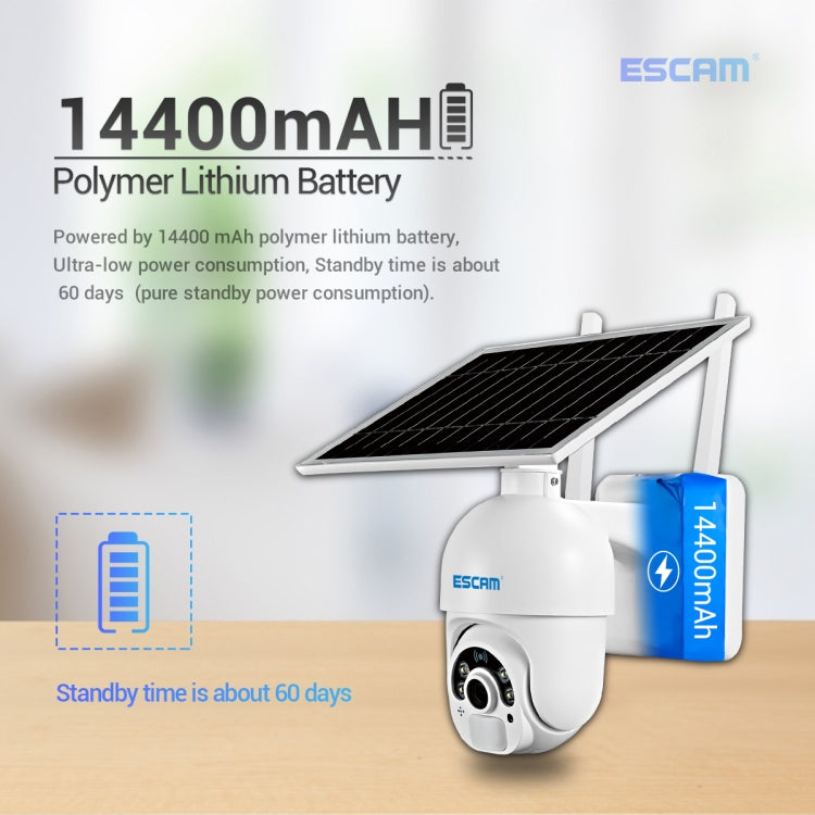 ESCAM QF250 HD 1080P WiFi Cámara IP Panel Solar Integrado