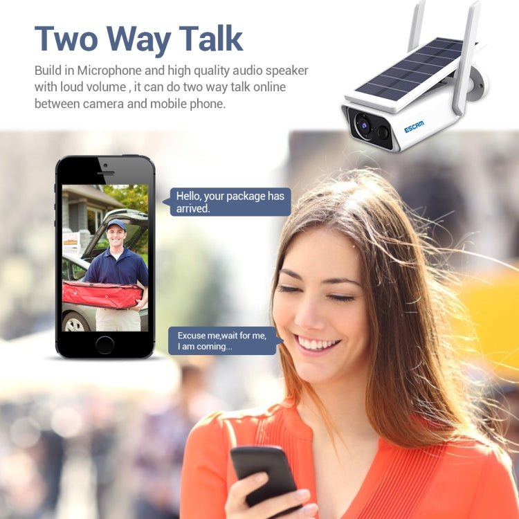 ESCAM QF180 Cámara IP Wifi Solar 3MP HD con Panel Ajustable Exterior