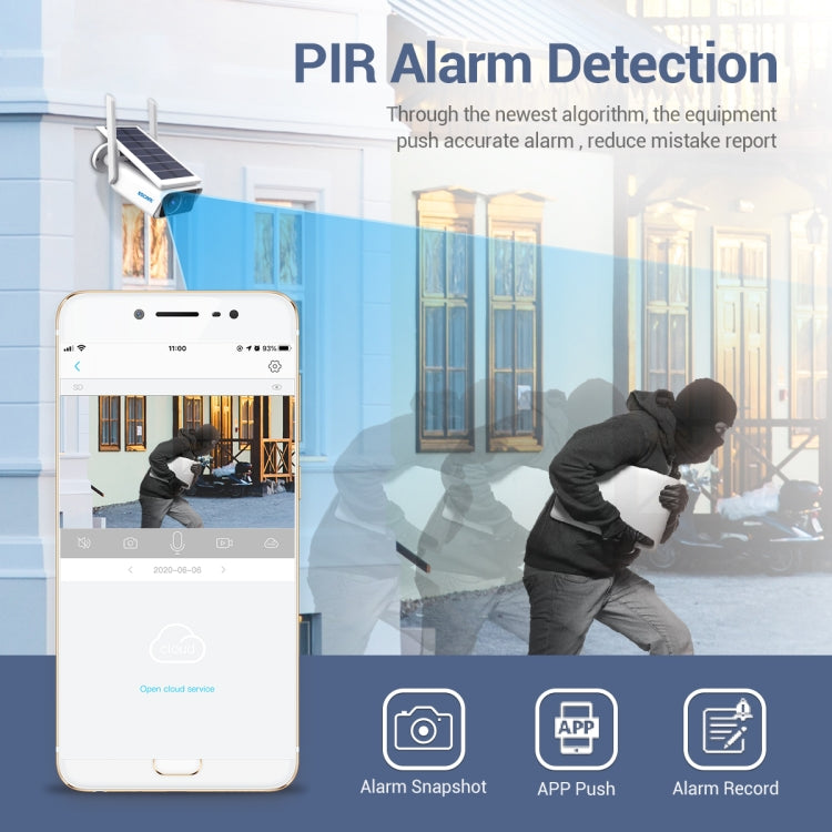 ESCAM QF180 Cámara IP Wifi Solar 3MP HD con Panel Ajustable Exterior