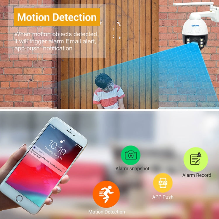 Escam Q5068 Cámara IP PTZ WiFi 5MP H265 4X Zoom Impermeable Exterior