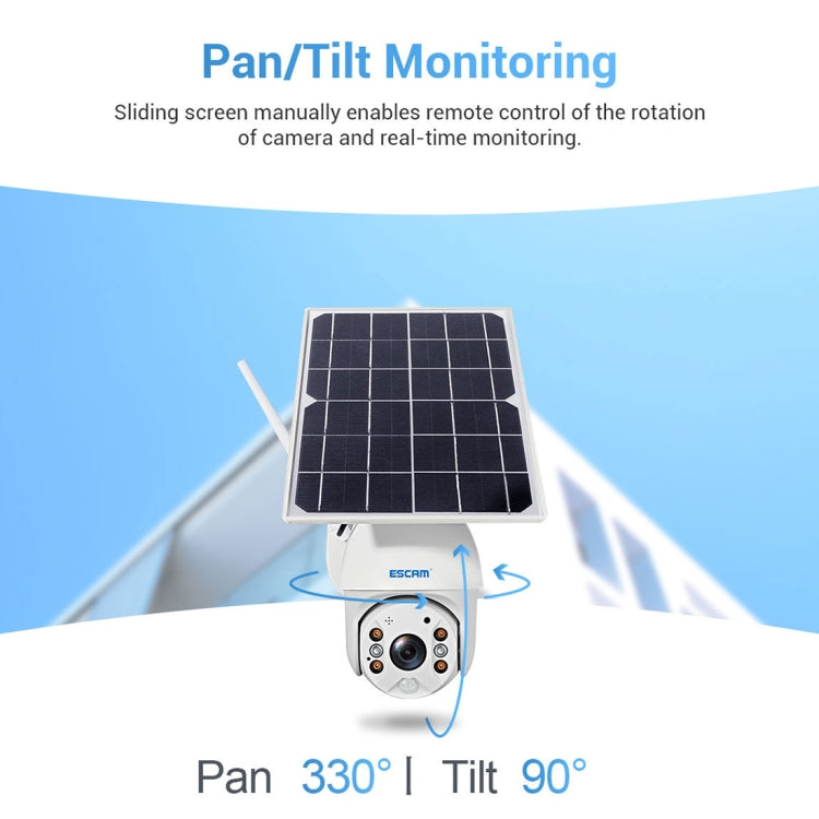 ESCAM QF480 Cámara IP PTZ 4G Con Panel Solar Visión Nocturna