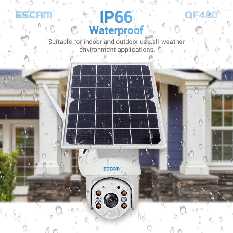 ESCAM QF480 Cámara IP PT Panel Solar 4G HD 1080P Visión Nocturna