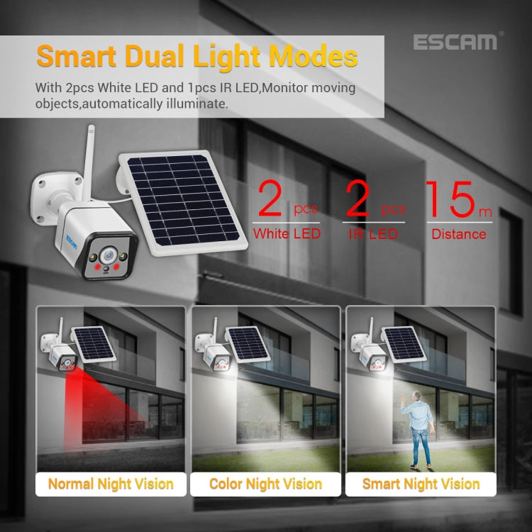 Escam QF320 Cámara IP Solar 4G Visión Nocturna PIR Exterior