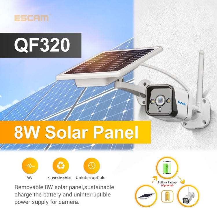 Escam QF320 Cámara IP Solar 4G Visión Nocturna PIR Exterior