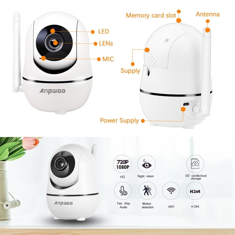 Anpwoo YT008 Cámara IP 720P WiFi Visión Nocturna IR