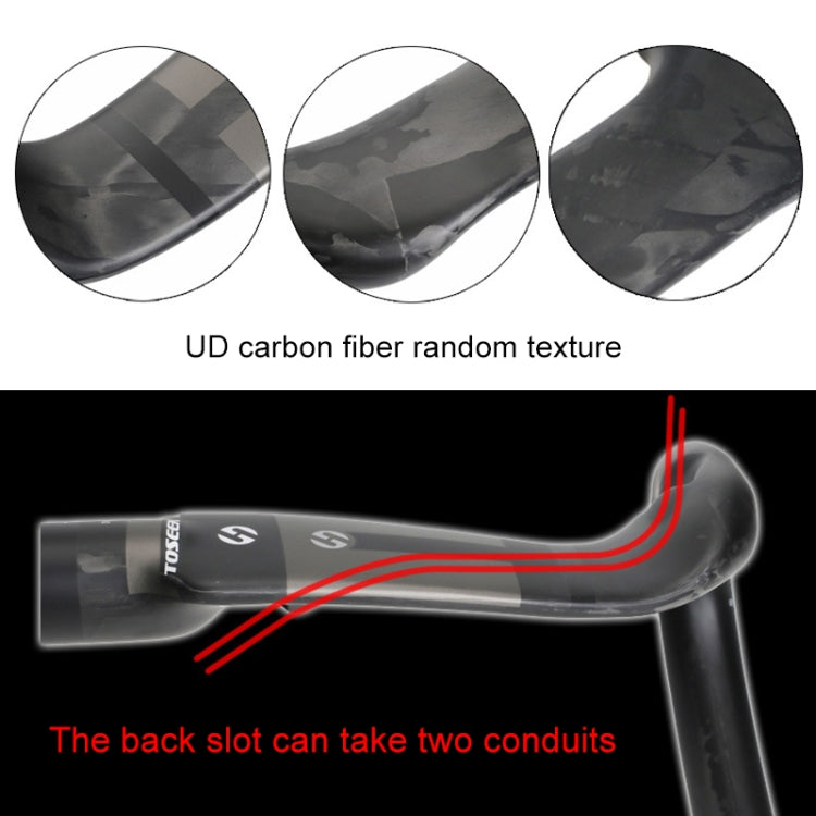 TOSEEK UD Manillar Carretera Fibra De Carbono 440mm