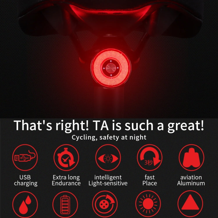 Antusi Q5 Luz Trasera Bicicleta Sensor de Freno Inteligente