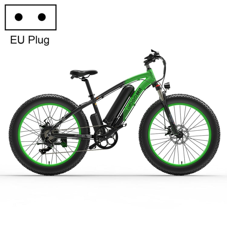 GOGOBEST GF600 Bicicleta eléctrica 1000W 26 pulgadas con enchufe UE negro gris