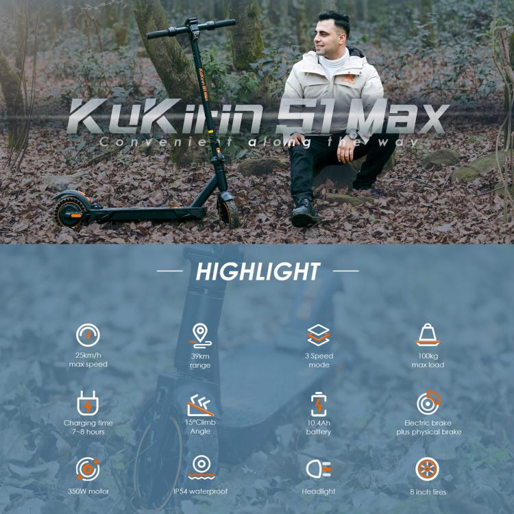 Kukirin S1 Max Patinete Eléctrico Todoterreno 500W