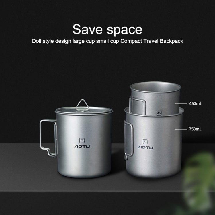 AOTU AT6652-1 Taza de Titanio Portátil 750ml Alta Calidad